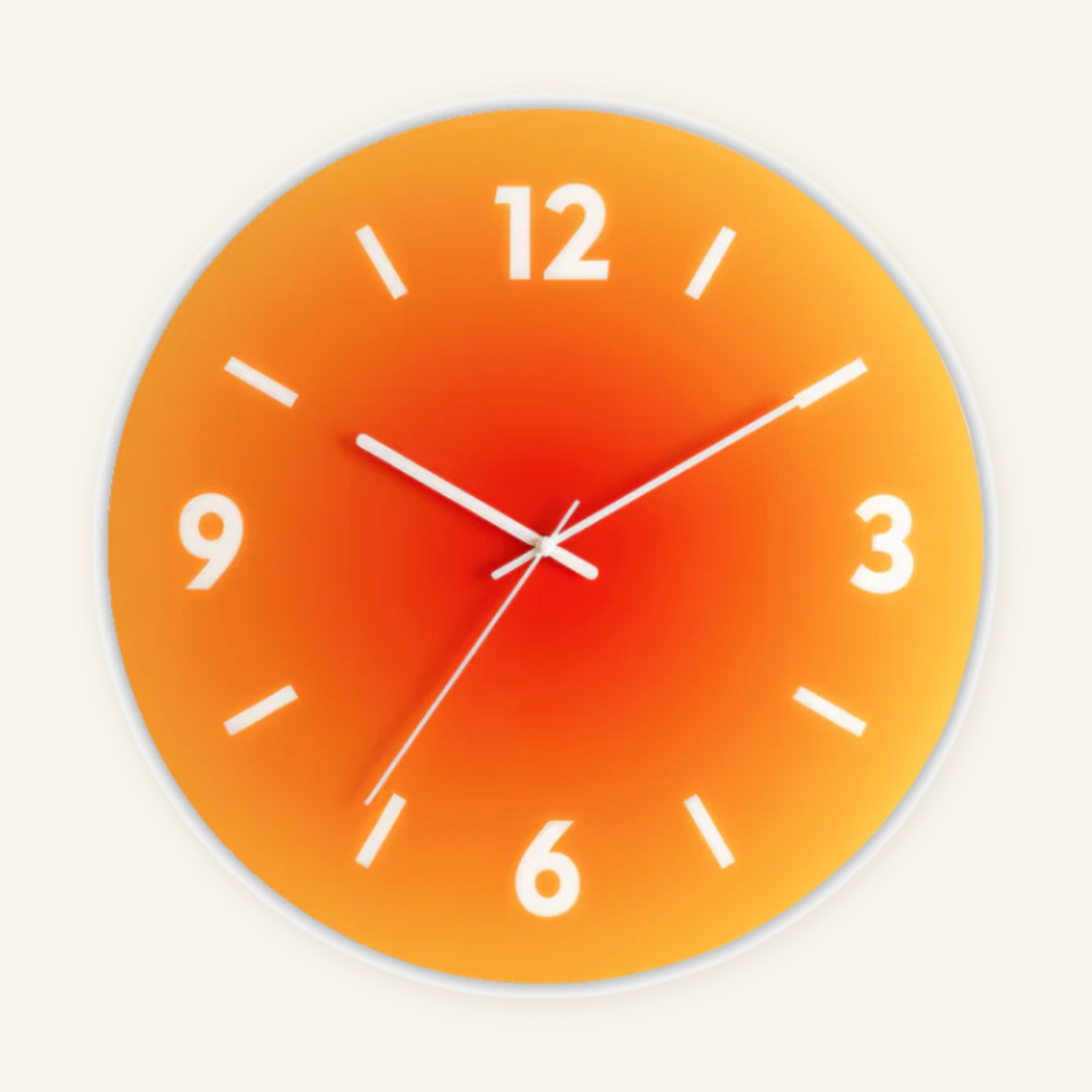Aurora Gradient Wall Clock - Orange with numerals