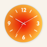 Aurora Gradient Wall Clock - Orange with numerals