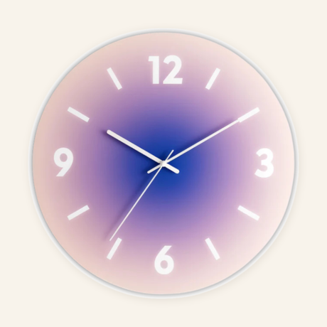 Aurora Gradient Wall Clock - Purple with numerals