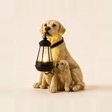 Guardian Dog Lantern Statue — Labrador Mother and Children hero