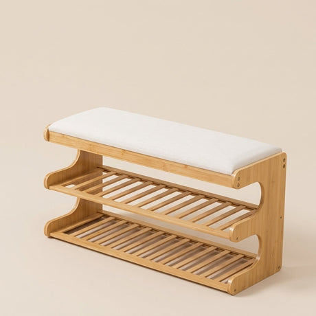 Reya Bamboo Storage Bench - 78 cm studio view