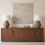 Reggio Ceramic Table Lamp — pair on walnut sideboard