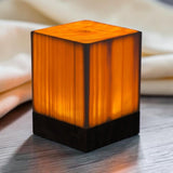 Grove Cube Lamp — linen-draped studio close-up