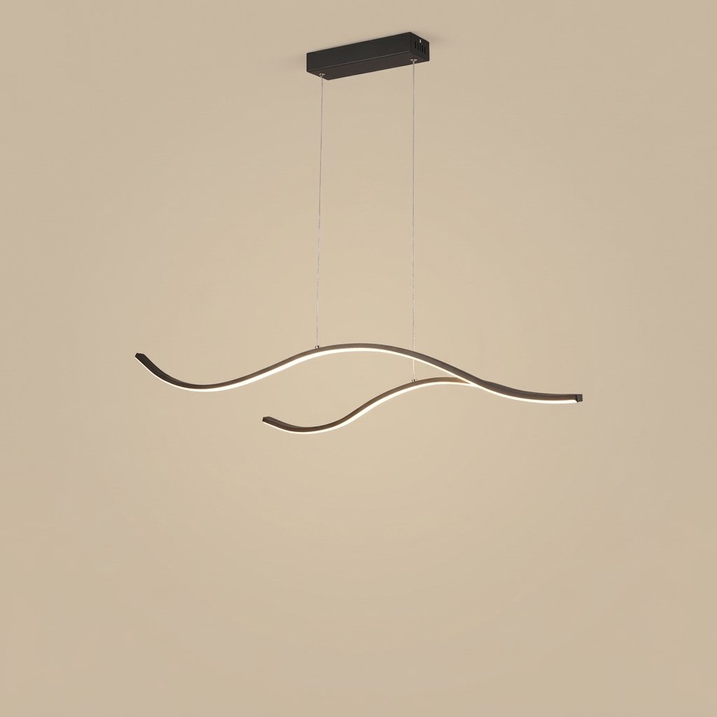 Waves Linear Pendant — Black, 39.3 in, studio view