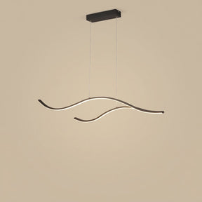 Waves Linear Pendant — Black, 39.3 in, studio view
