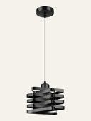 Twist Ribbon Pendant Light — Black hero, studio
