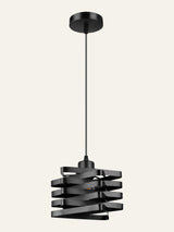 Twist Ribbon Pendant Light — Black hero, studio
