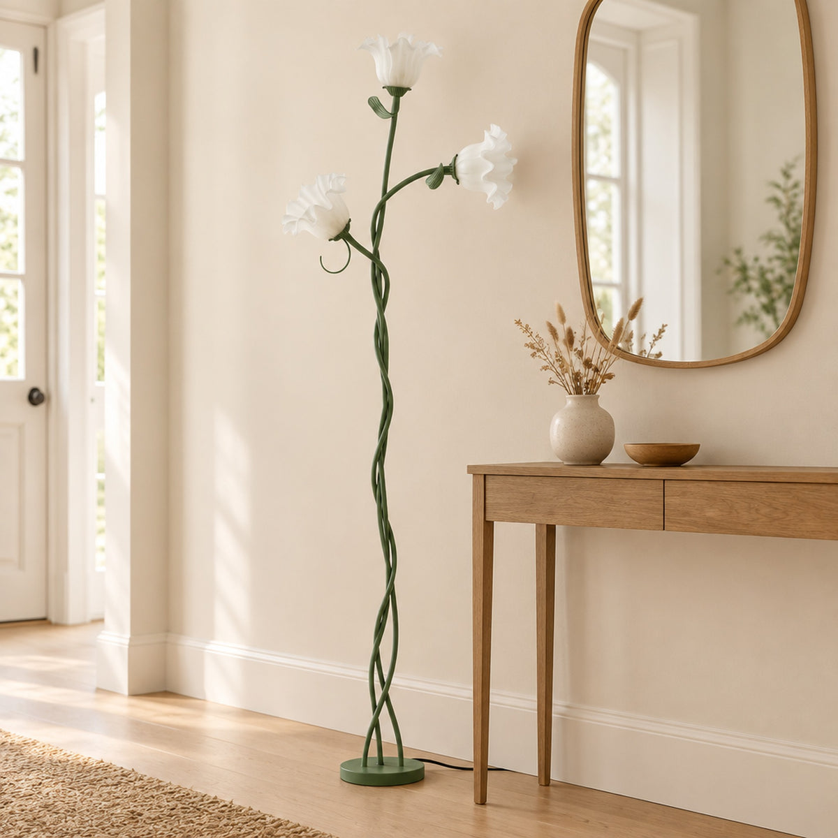 Bloom Twist Floor Lamp - mirror console lifestyle