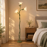 Bloom Twist Floor Lamp - bedroom lifestyle, lamp on