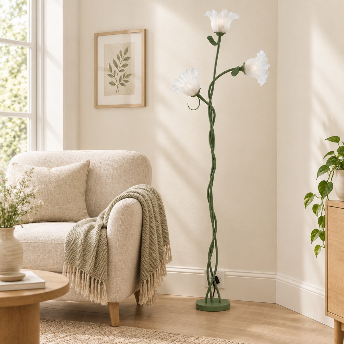Bloom Twist Floor Lamp - armchair lifestyle