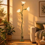 Bloom Twist Floor Lamp - living room at golden hour, lamp on