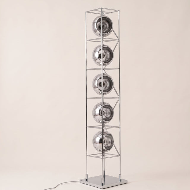 Orbit Bauhaus Floor Lamp — Silver hero, studio