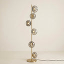 Auralis Glass Floor Lamp — Gold frame, Smoky Gray glass hero