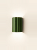 Ribbed Resin Wall Sconce — hero, Green