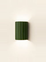 Ribbed Resin Wall Sconce — hero, Green