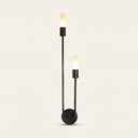 Dual Glow Wall Sconce - black finish, left orientation, warm glow