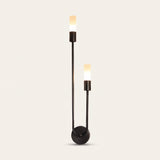 Dual Glow Wall Sconce - black finish, left orientation, warm glow