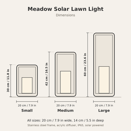 Meadow Solar Lawn Light — dimensions diagram