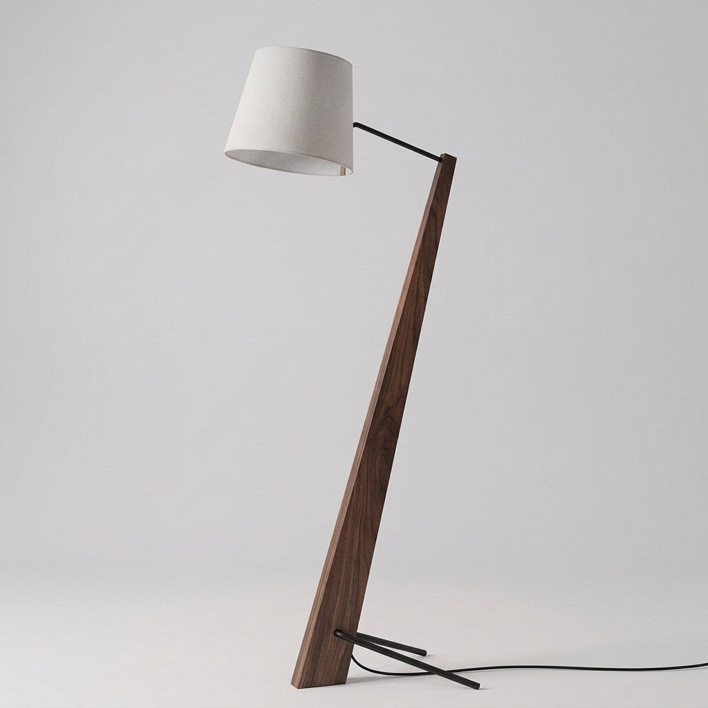 Timber Tilt Floor Lamp — Walnut studio view