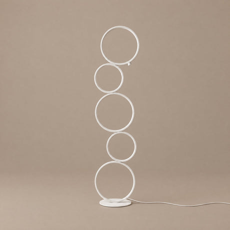 Nordic Ring Floor Lamp — White hero, warm taupe background