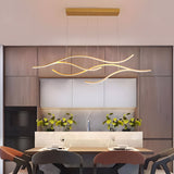Waves Linear Pendant — Gold 47.2 in in a kitchen