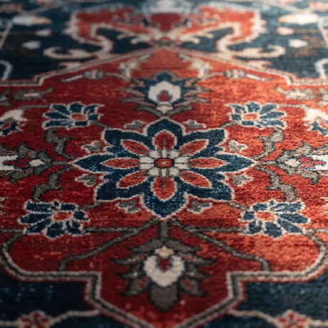 Orivala Oriental Style Area Rug — floral jacquard pattern detail