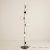 Auralis Glass Floor Lamp — Black frame, Transparent glass hero