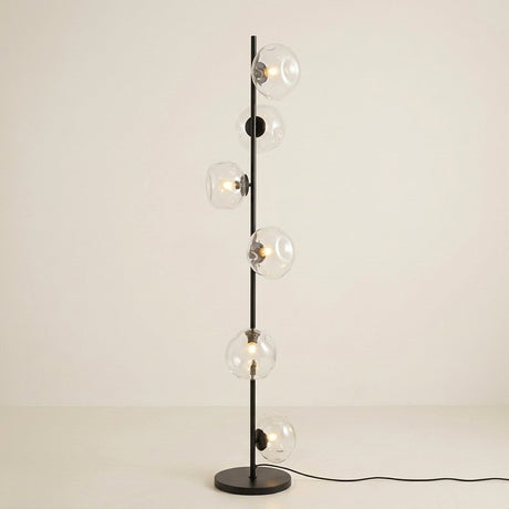Auralis Glass Floor Lamp — Black frame, Transparent glass hero