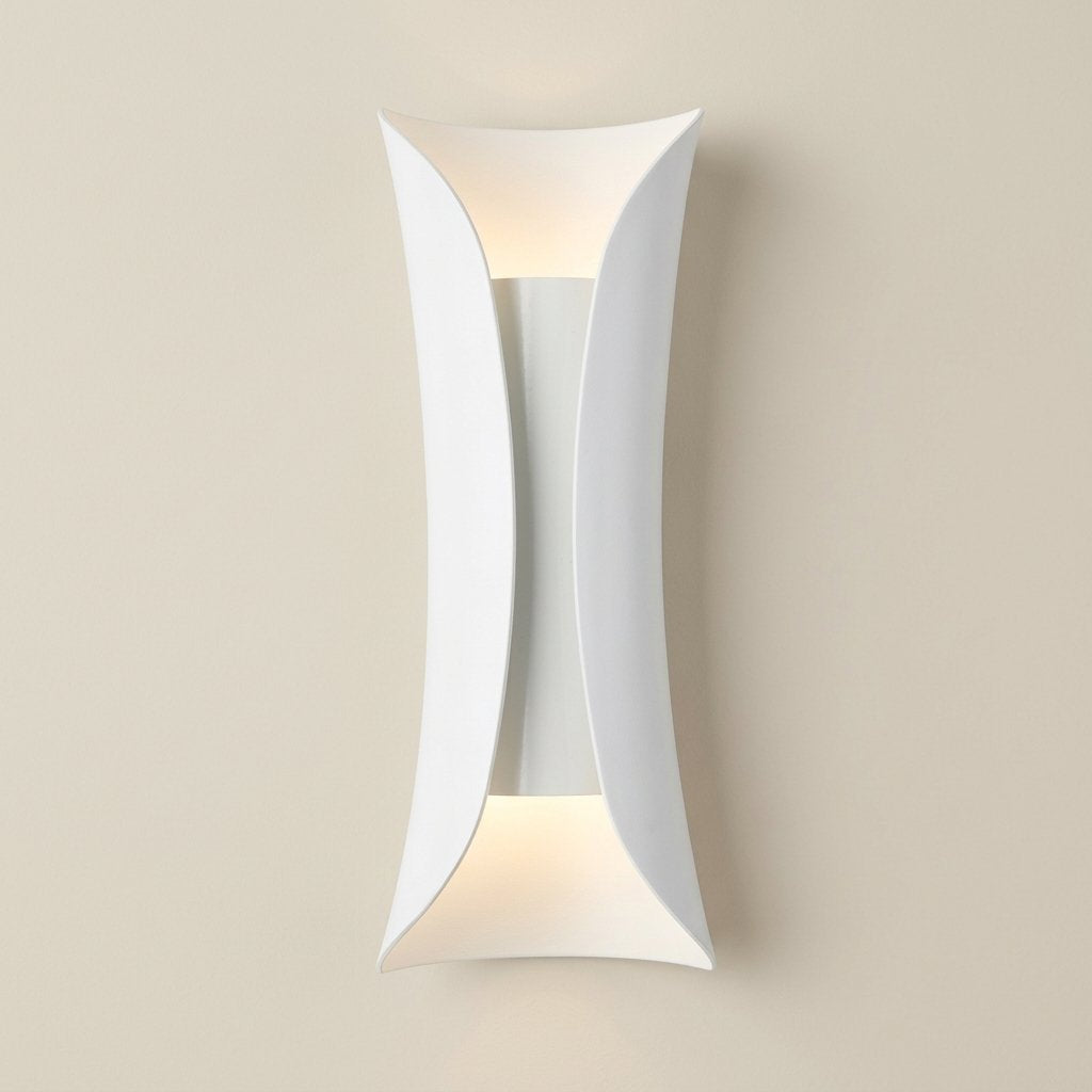 Gilt Leaf Wall Sconce — White