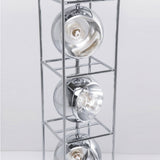 Orbit Bauhaus Floor Lamp — detail of chrome-ringed spheres
