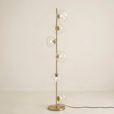 Auralis Glass Floor Lamp — Gold frame, Transparent glass hero