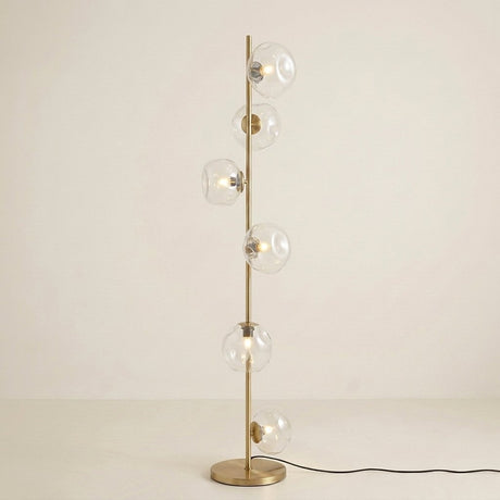 Auralis Glass Floor Lamp — Gold frame, Transparent glass hero