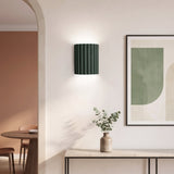 Ribbed Resin Wall Sconce — lifestyle, Green dining nook