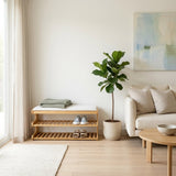 Reya Bamboo Storage Bench - living room