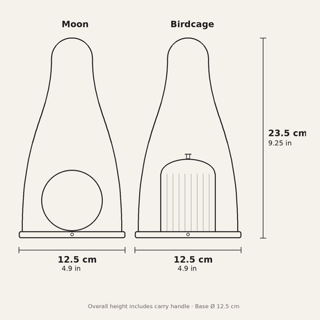 Ember Brass Lantern Lamp — dimensions diagram