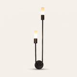 Dual Glow Wall Sconce - black finish, right orientation, warm glow
