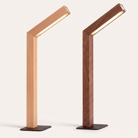 Linea Wood Strip Lamp — Wood and Walnut, side by side detail