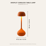 Droplet Cordless Table Lamp — dimensions diagram