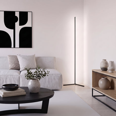 Pulse RGB Floor Lamp — white light in bright living room