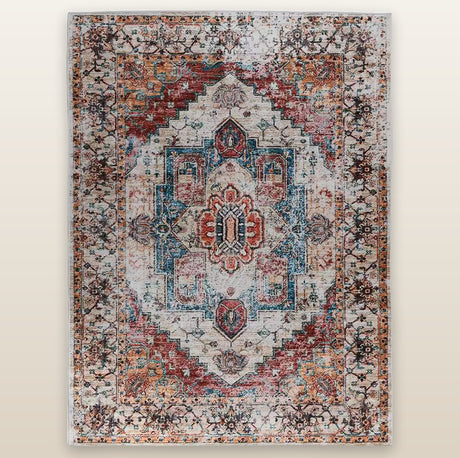 Orivala Oriental Style Area Rug — Style B, front view on off-white backdrop