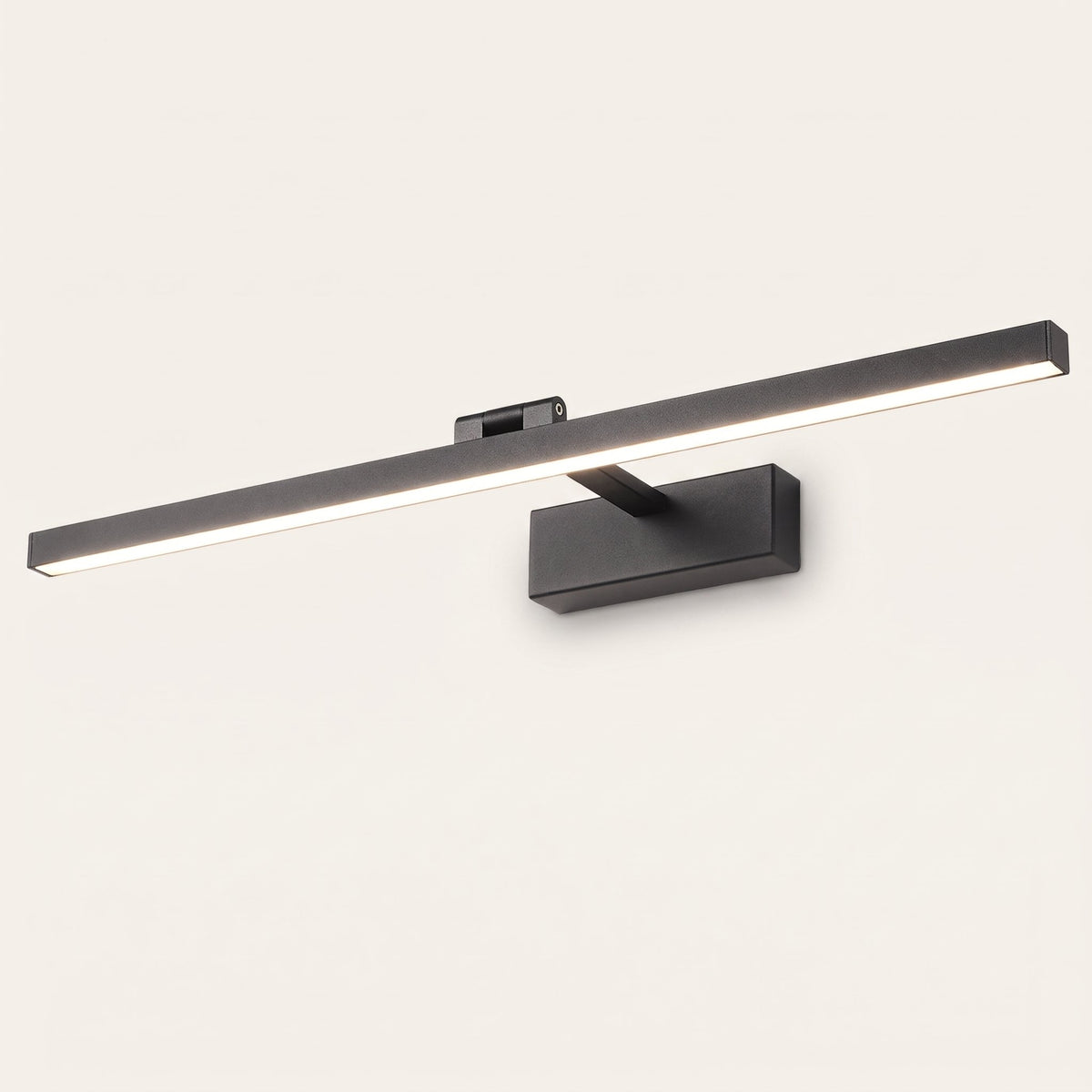 Pivot Vanity Light Bar in black, slim 23.6 in LED mirror light