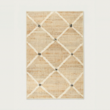 Kali natural beige lattice rug - hero