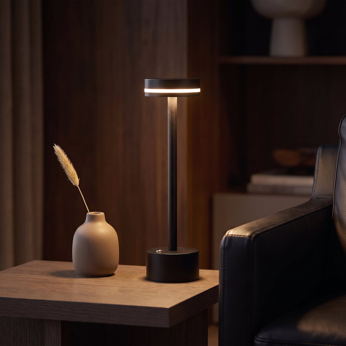 Drift Aluminum Table Lamp — reading nook lifestyle