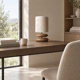 Dune Stacked Table Lamp — on a home office desk