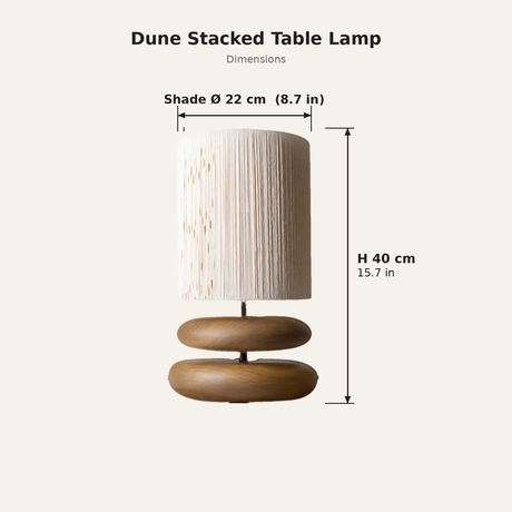 Dune Stacked Table Lamp — dimensions diagram