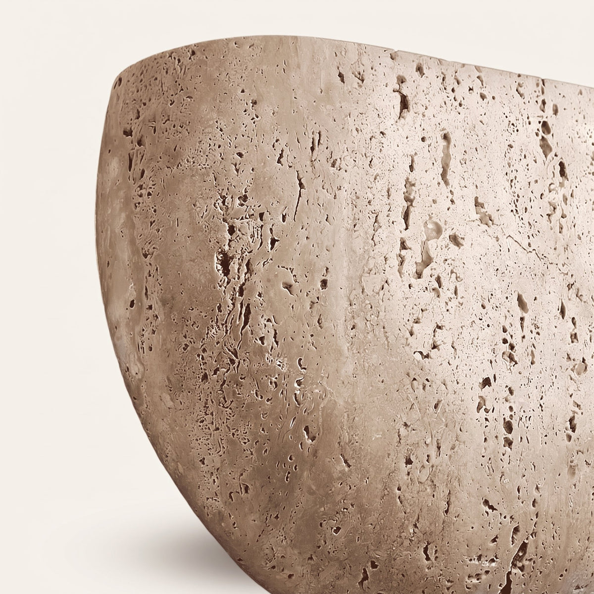 Lumo Travertine Wall Lamp — travertine stone detail