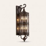 Corbel Wall Lantern — six-bulb two-tier antique bronze wall lantern