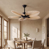 Palm Leaf Ceiling Fan — Coffee, dining room