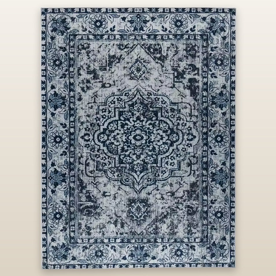 Orivala Oriental Style Area Rug — Style C, front view on off-white backdrop