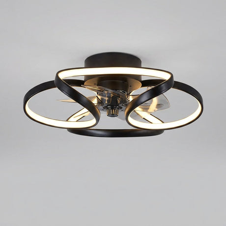 Elegant Flower Ceiling Fan — Black finish hero shot